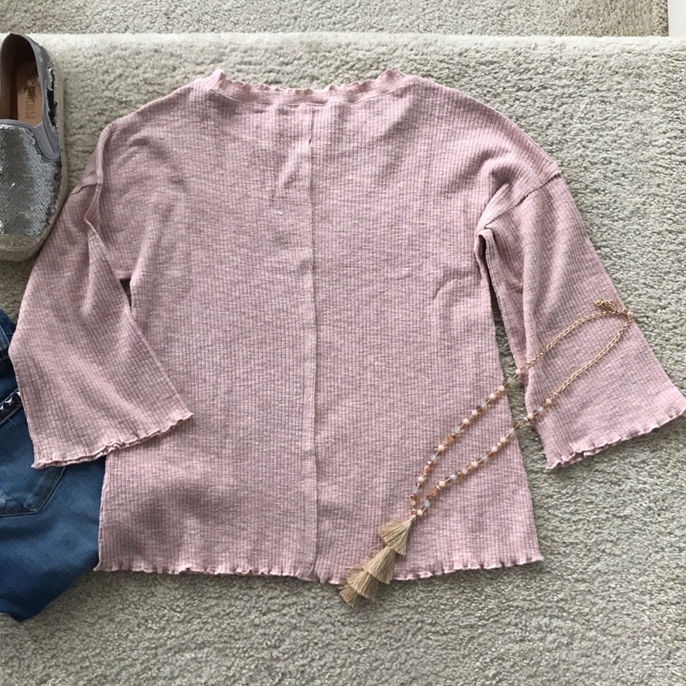 Pink Color 3/4 Sleeves Tunic Top - Picture 7 of 7